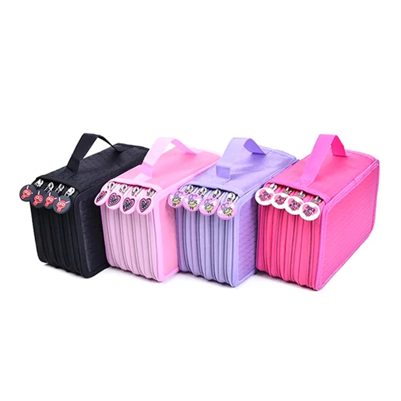 Colored Pencil Case With Compartments Slots Handy Pencil Bags Large For Watercolor Pencils Gel Pens And Ordinary Pencils