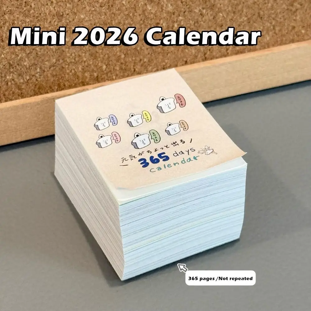 

New Illustration Style 2026 Calendar 365 Days One Page Per Day Desk Calendar DIY Scrapbooking Tearable Calendar Students