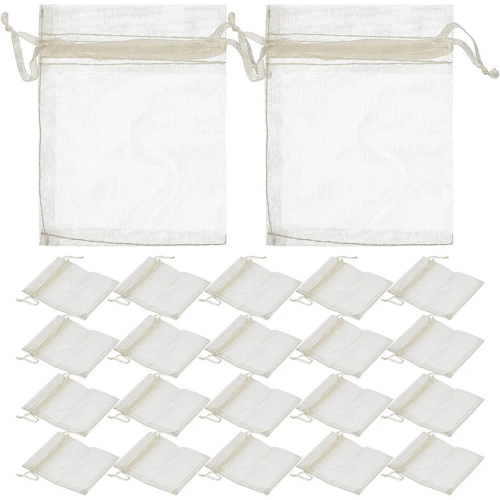 100 Stück kleine Kordelzug-Schmuckbeutel aus Organza, Mehrzweck-Geschenkbeutel, tragbare Netzbeutel für Hochzeit, Party, Gastgeschenke, Süßigkeiten-Aufbewahrung