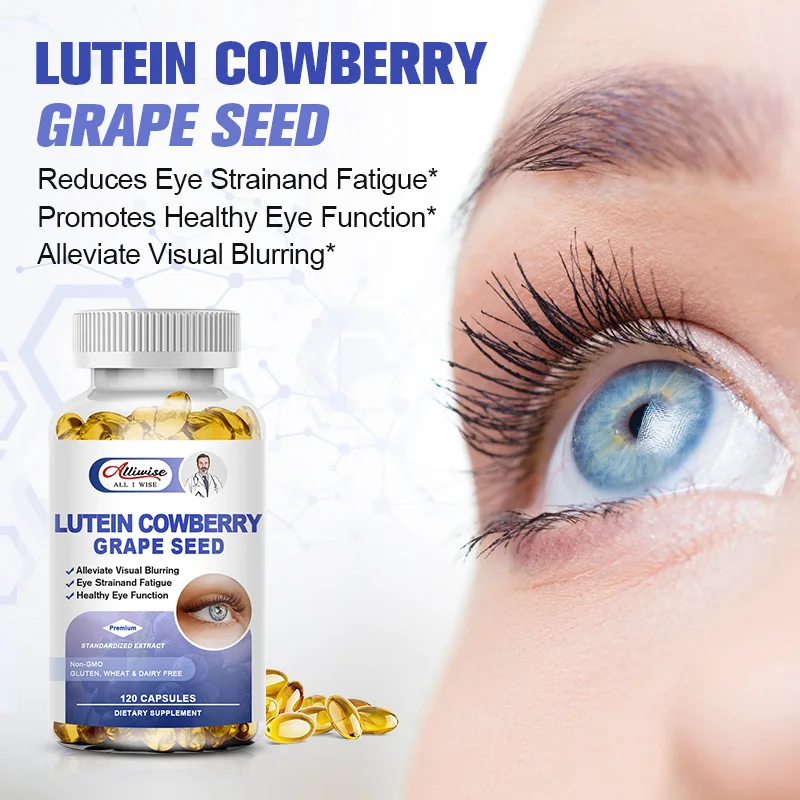 Alliwise Lutein Capsules for Eyes Zeaxanthin and Bilberry Extract Support Eye Strain Dry Eye and Vision Health Lutein Blend