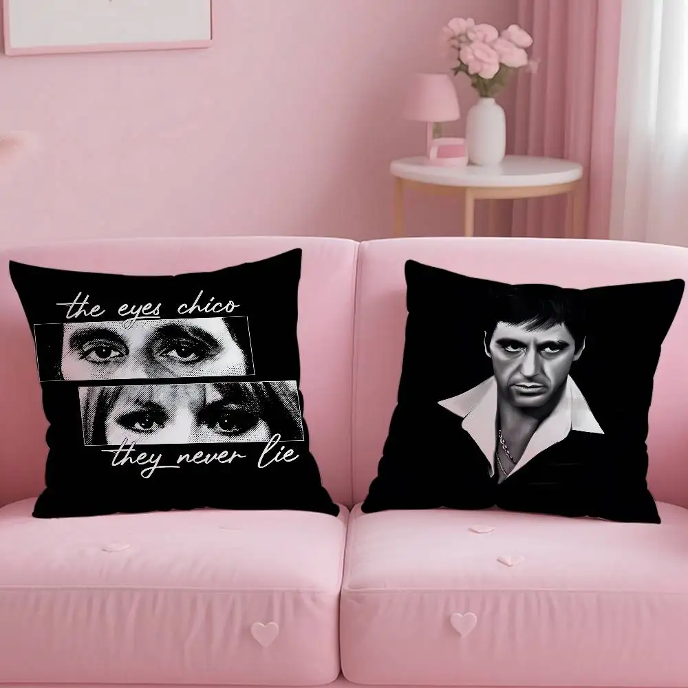 أنيمي S-Scarface كيس وسادة الراحة أريكة سرير حريري أنيق غير مرئية سستة مخصص غطاء الوسادة الزخرفية
