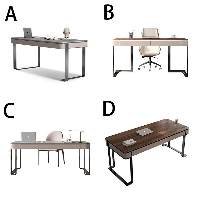 Light luxury minimalist, Italian modern minimalist desk and chair combination
