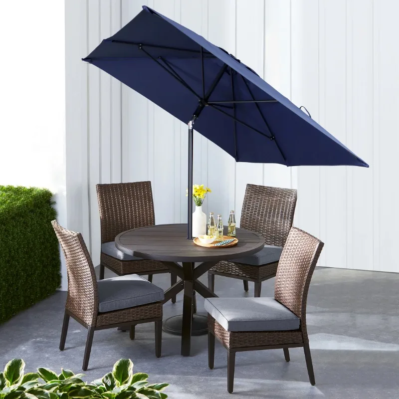 

NEW 6'x7.5' Navy Rectangle Push Up Patio Umbrella, Adjustable Tilt