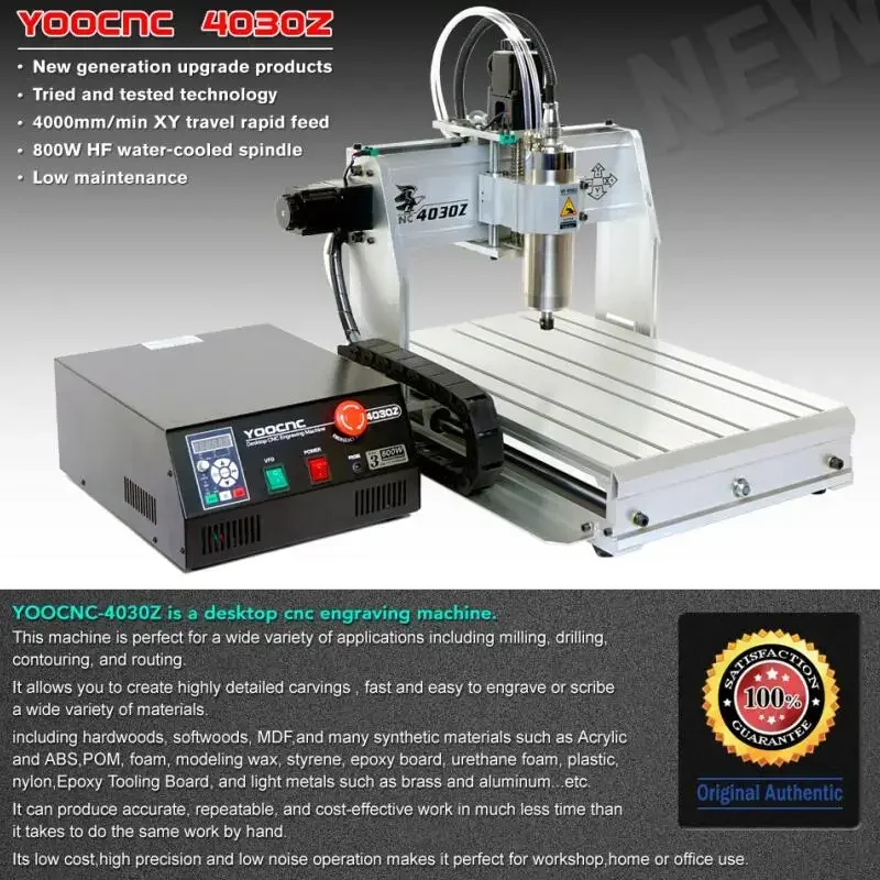 LY CNC Router 4030Z Linear Guide Rail 4axis 3axis Engraving Cutting Machine 1500W 800W Engraver for Wood Carving Milling Marking