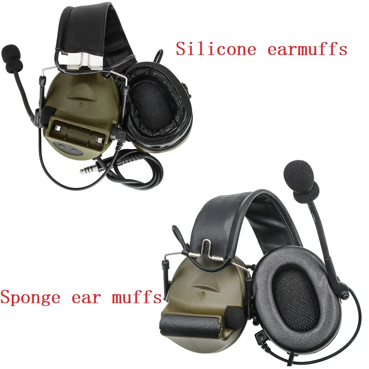 Hearangel Cuscinetti auricolari in gel Cuscino di ricambio in silicone per Peltor Comtac I II III Paraorecchie Tattiche Cuffie Protezione per le orecchie Paraorecchie