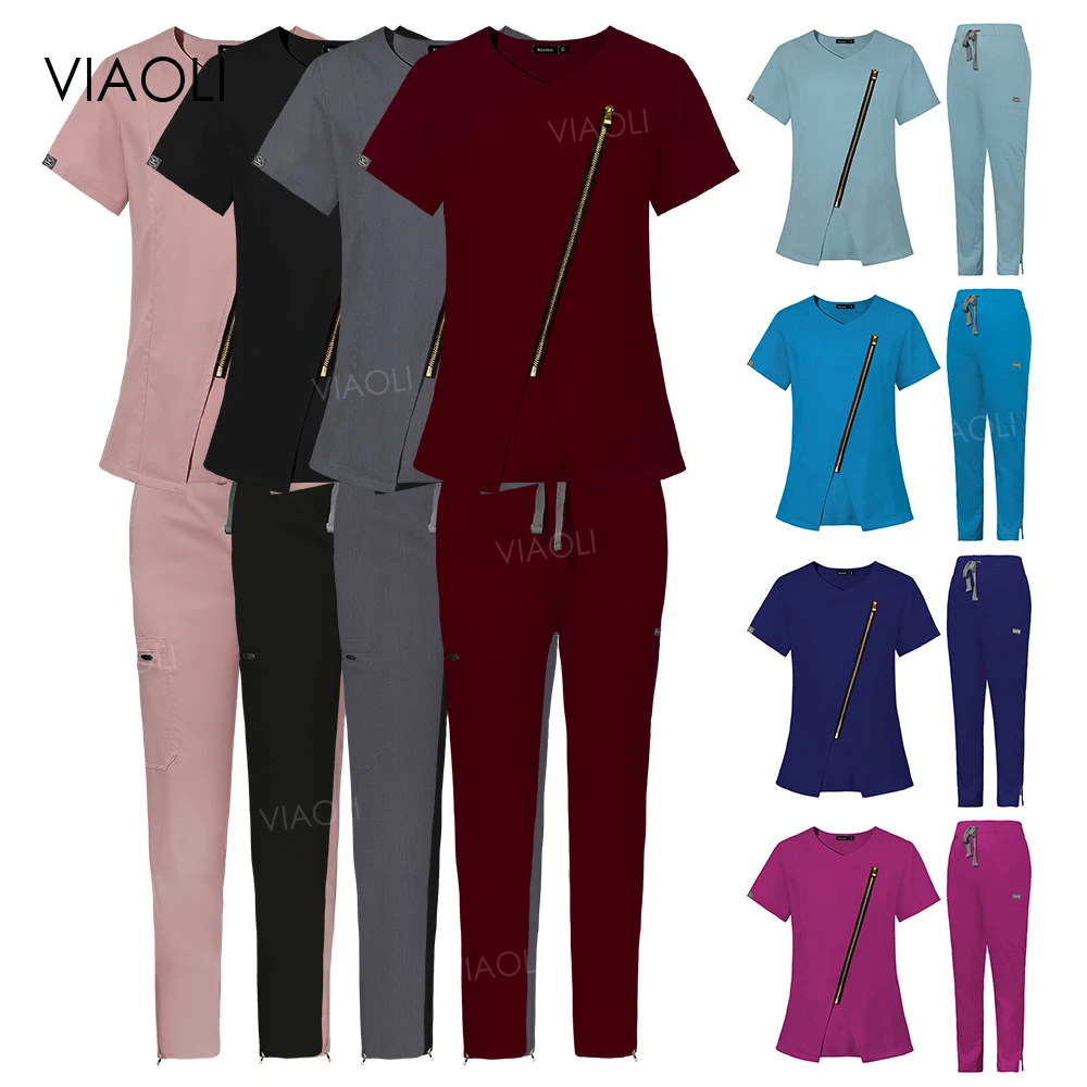 

Scrub Suits Breathable Women Sets Nursing Scrubs Uniformes Medical Spandex Hospital Scrubs Uniforms Veterinary Dentists Workwear