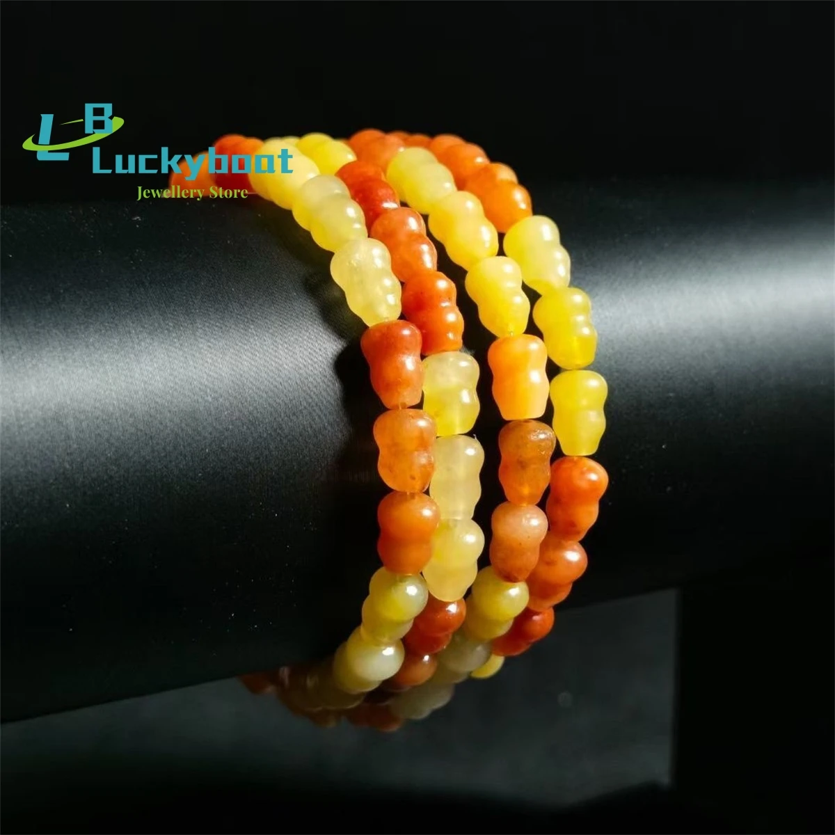 Wholesale Of Xinjiang Golden Silk Jade Hulu Multi Loop Bracelets With Multi Treasure Colors Men's And Women's Fashionable Gifts