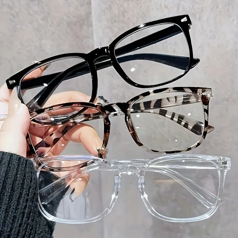 1 Stück Unisex-Modebrille mit großem Rahmen, PC-Material, Kunststoffscharniere, lässige Dekorationsbrille.
