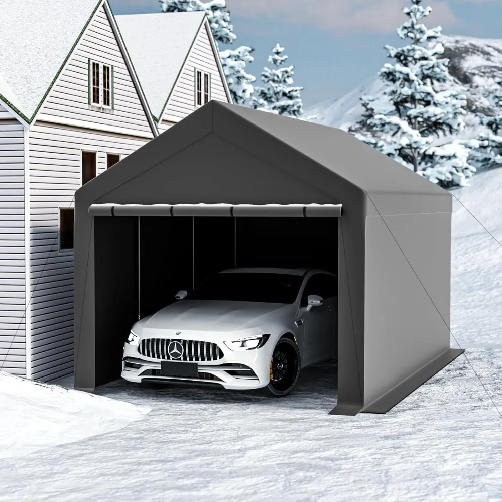 

10x20 Heavy-duty Carport with Removable Side Walls, Waterproof and UV-resistant, Portable Outdoor Garage