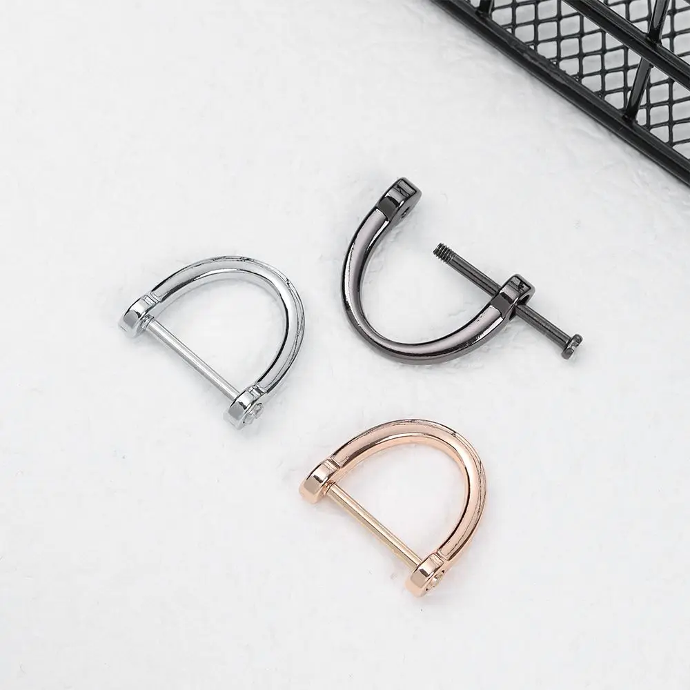 Metal Bag Strap Accessories Shoulder Webbing Buckle Leather Craft Open Screw D Ring Buckle Clasp