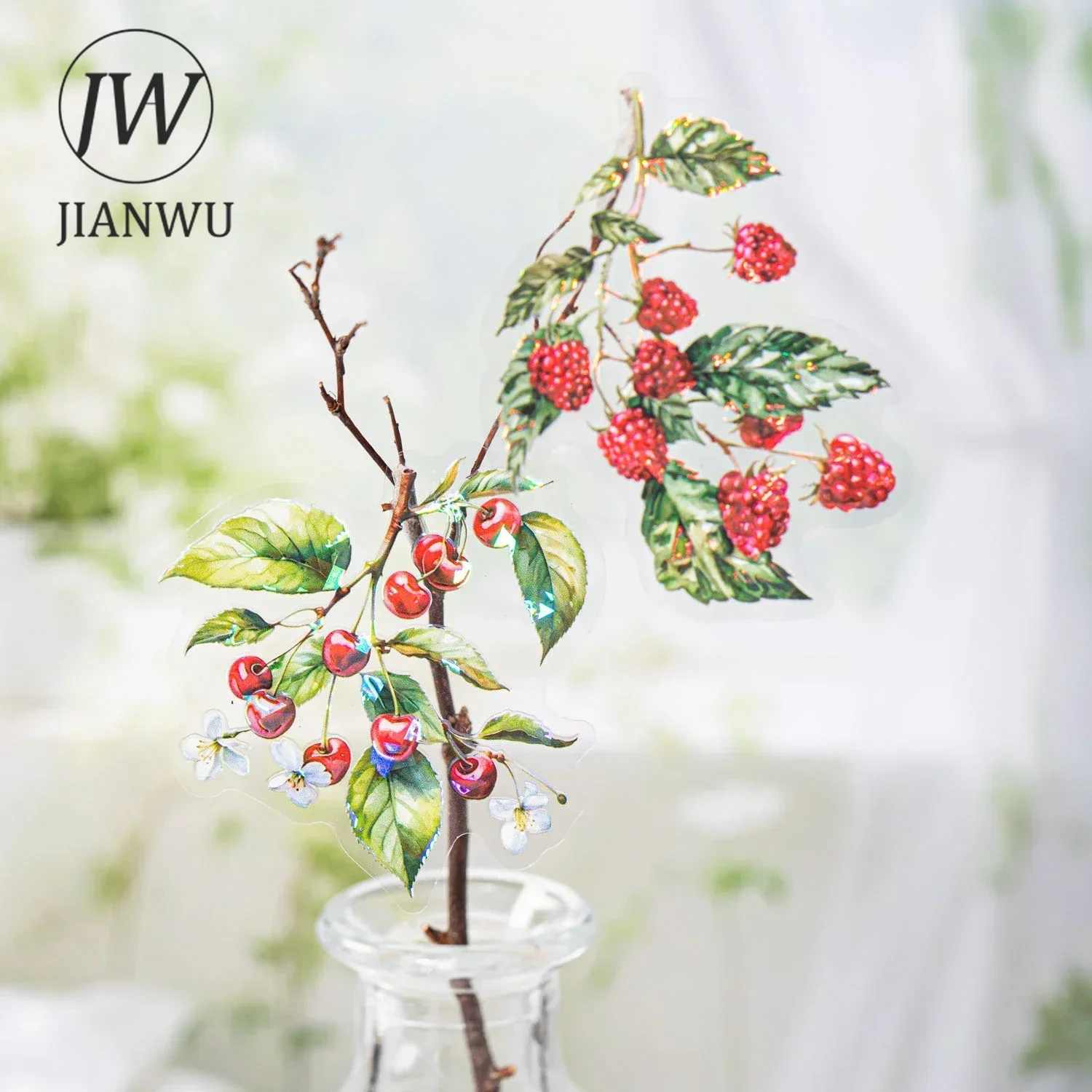 JIANWU Fruit Full Branch Head Series Vintage Plant Material Collage Landscaping PET Sticker Creative DIY Journal Stationery