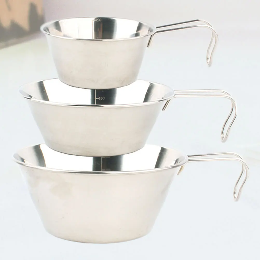 

3Pcs Stainless Steel Outdoor Portable Folding Bowls Compact Lightweight Camping Hiking Picnic Dinner Bowl Bbq Outdoor Bowls