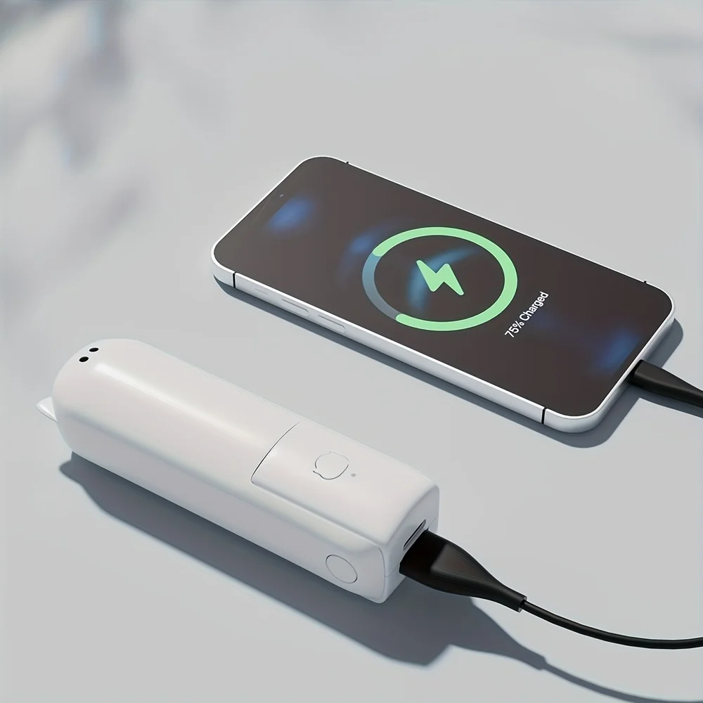 XIAOTREE Portable Mini Handheld Fan Small Pocket Fan USB Rechargeable Battery Fan Folding Cooling USB Hand Fan with Power Bank view 5