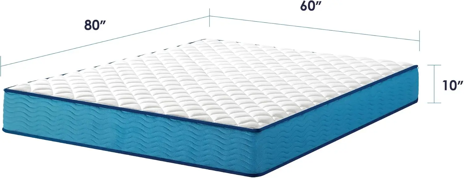 مرتبة هجينة مقاس 10 بوصة مع سطح محكم، وإسفنج داعم، وملفات جيوب، ومواد آمنة معتمدة