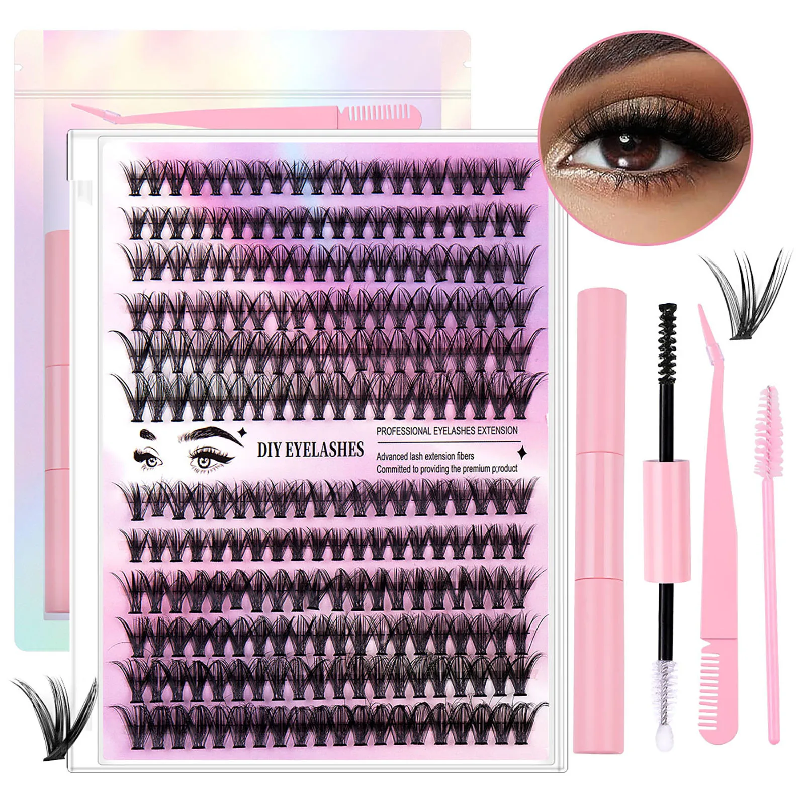 30d 40d Valse Wimpers Bond En Seal Lash Lijm Professionele Zachte Natuurlijke Cluster Lash Extension Tools Kit Voor Vrouwen Make-Up