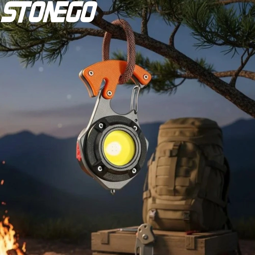 

Многофункциональный перезаряжаемый светодиодный фонарик-брелок для кемпинга, походов, рыбалки и барбекю