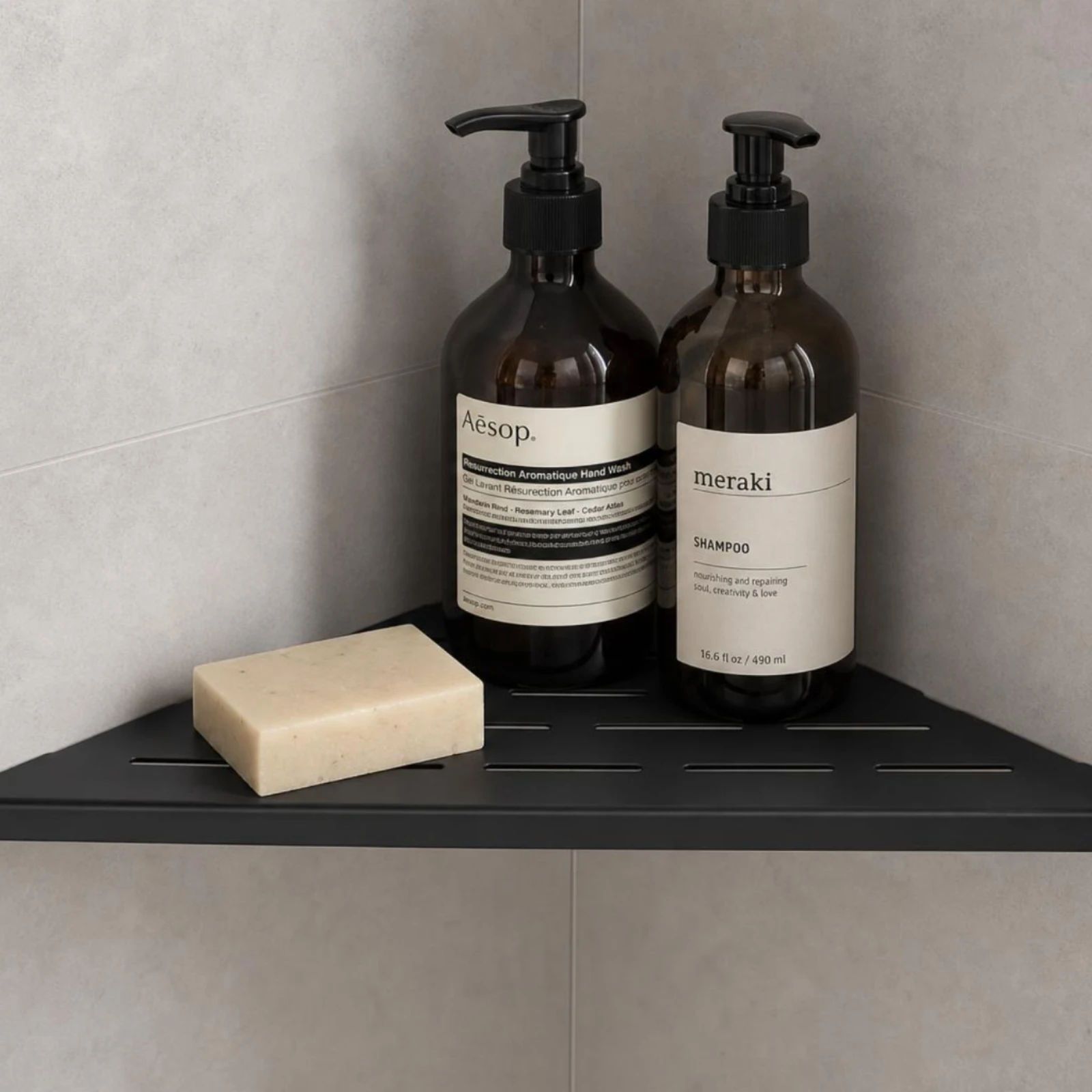 Corner Shelf with Slotted Surface Slim Embedded Corner Shelf Bathroom Organizer Rustproof Stylish