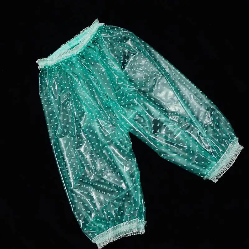 New Super Soft Ssilent PVC Plastic Pants Sexy Wwaterproof Warm Lace Edge Semi Transparent Shorts Six Quarter Trousers