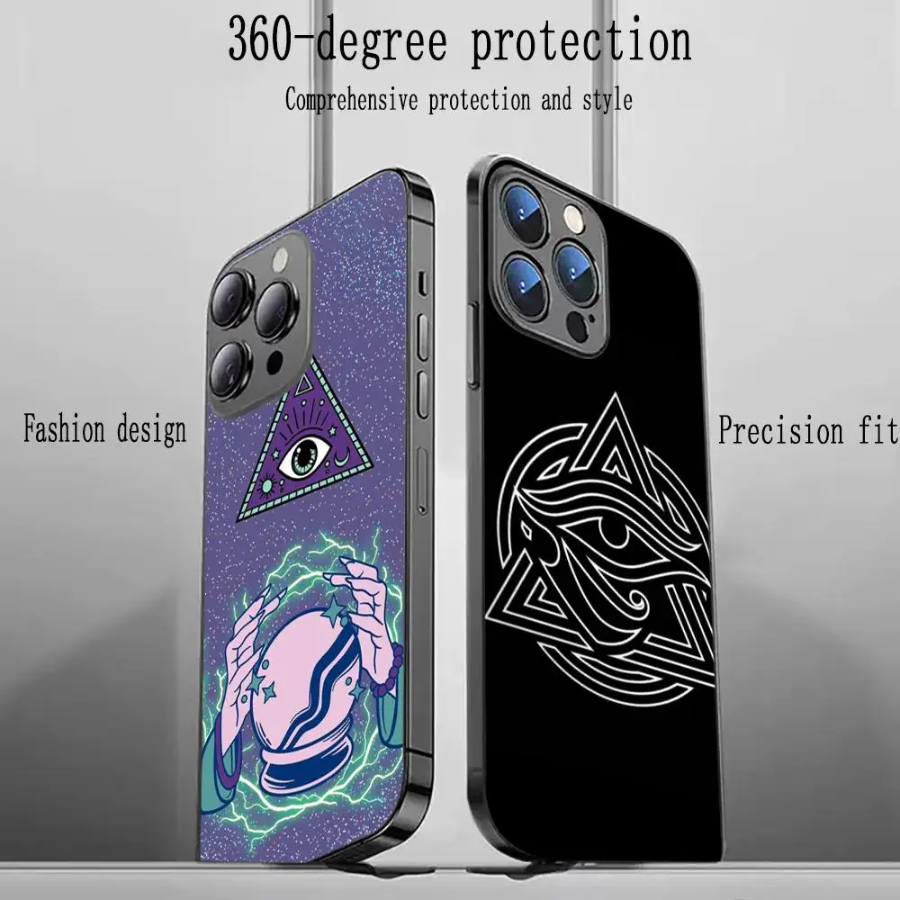 Eye of Horus cool design ins Phone Case For iPhone 16 15 14 13 12 11 X XR XS 8 Plus Mini Pro Max Soft black Shockproof Cover