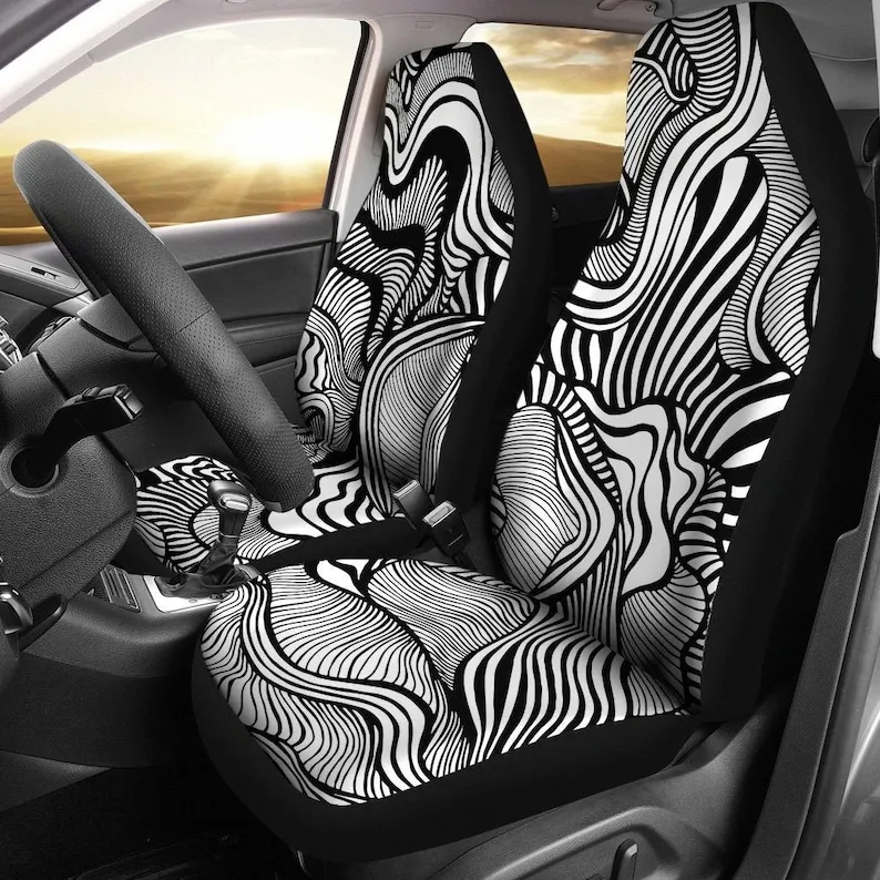 Trippy Doodles Car Seat Covers For Vehicle | Psychedelic Custom Seat Covers For Car For Women | Car Seat Cover Girl |