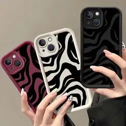 Fashion Zebra Stripe Black White Case For OPPO Reno 12 11 10 4 3 2 5 7 Pro 6 Plus 12F 11F A36 A76 A96 Find X3 Lite A3 Pro Cover