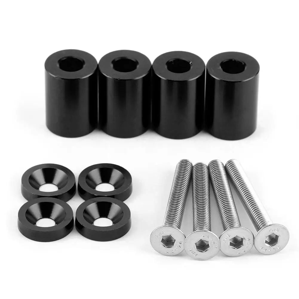 Aluminum Alloy Bonnet Raisers Hood Vent Spacers Screws Kit Modified Parts for Hood Raisers Car Accessories