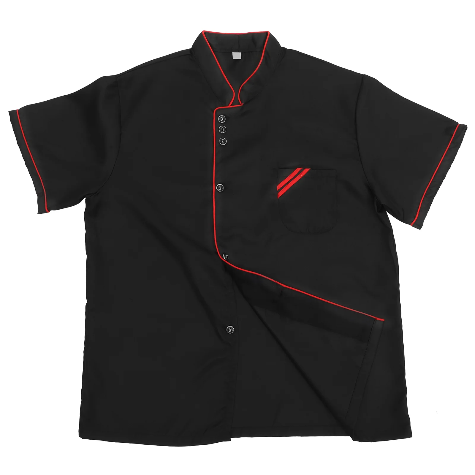 Uniforme de Chef de manga corta Unisex, camisa básica de Catering para panadería, servicio de comida, restaurante, tamaño XXXL (negro)