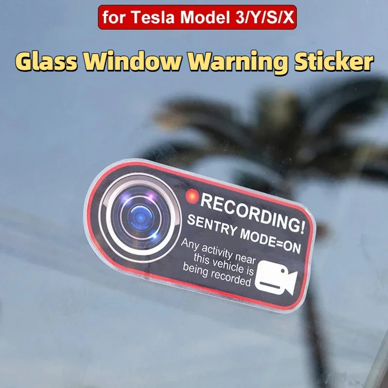 Warning Sticker for Tesla Model 3/Y/S/X/3+ Invader Sentinel Sentry Mode Static Window Warning Anti Theft Sticker Car Accessories