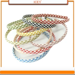 1pc 1.2cm/2cm Plaid opaski tkaniny nakrycia głowy mycie twarzy klips do włosów pałąk zestaw akcesoriów do włosów Scrunchie