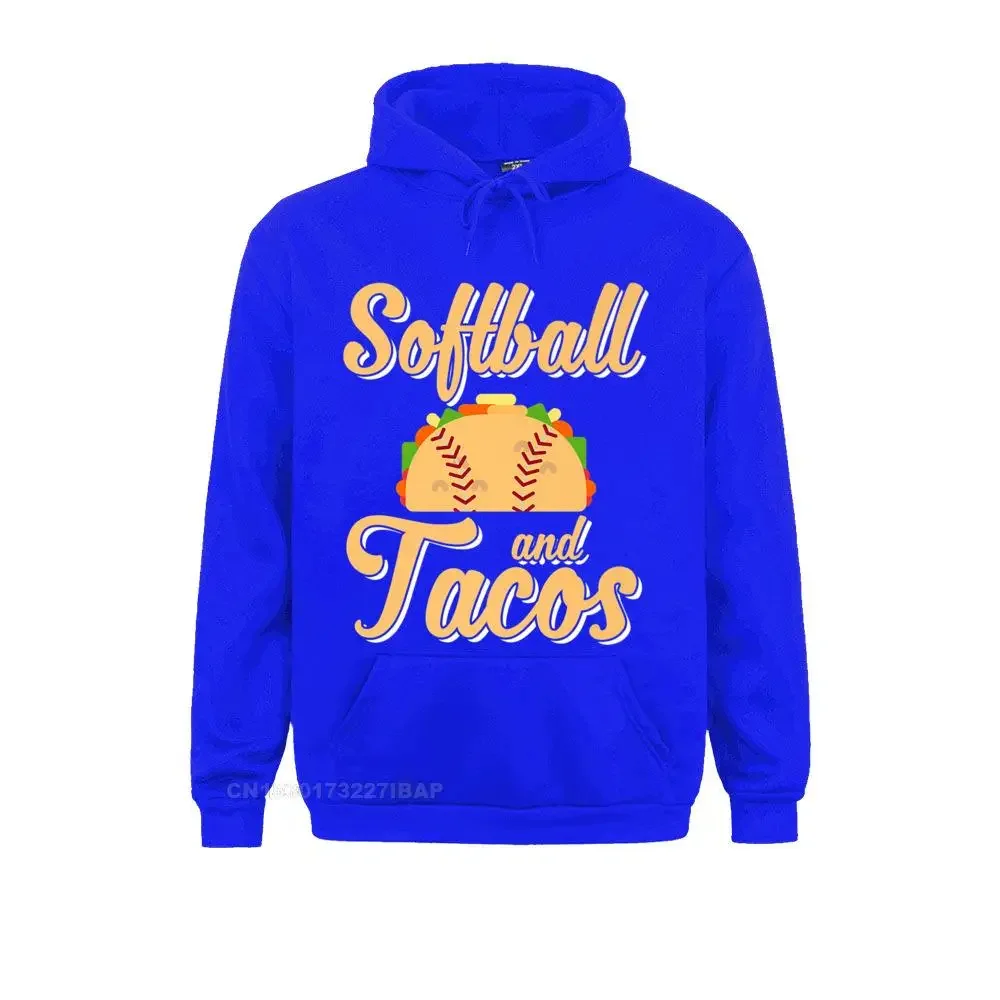 Cute Softball and Tacos Novelty Soft Ball Player Premium Hoodie Male Brand Moto Biker Hoodies Sweatshirts Print Hoods