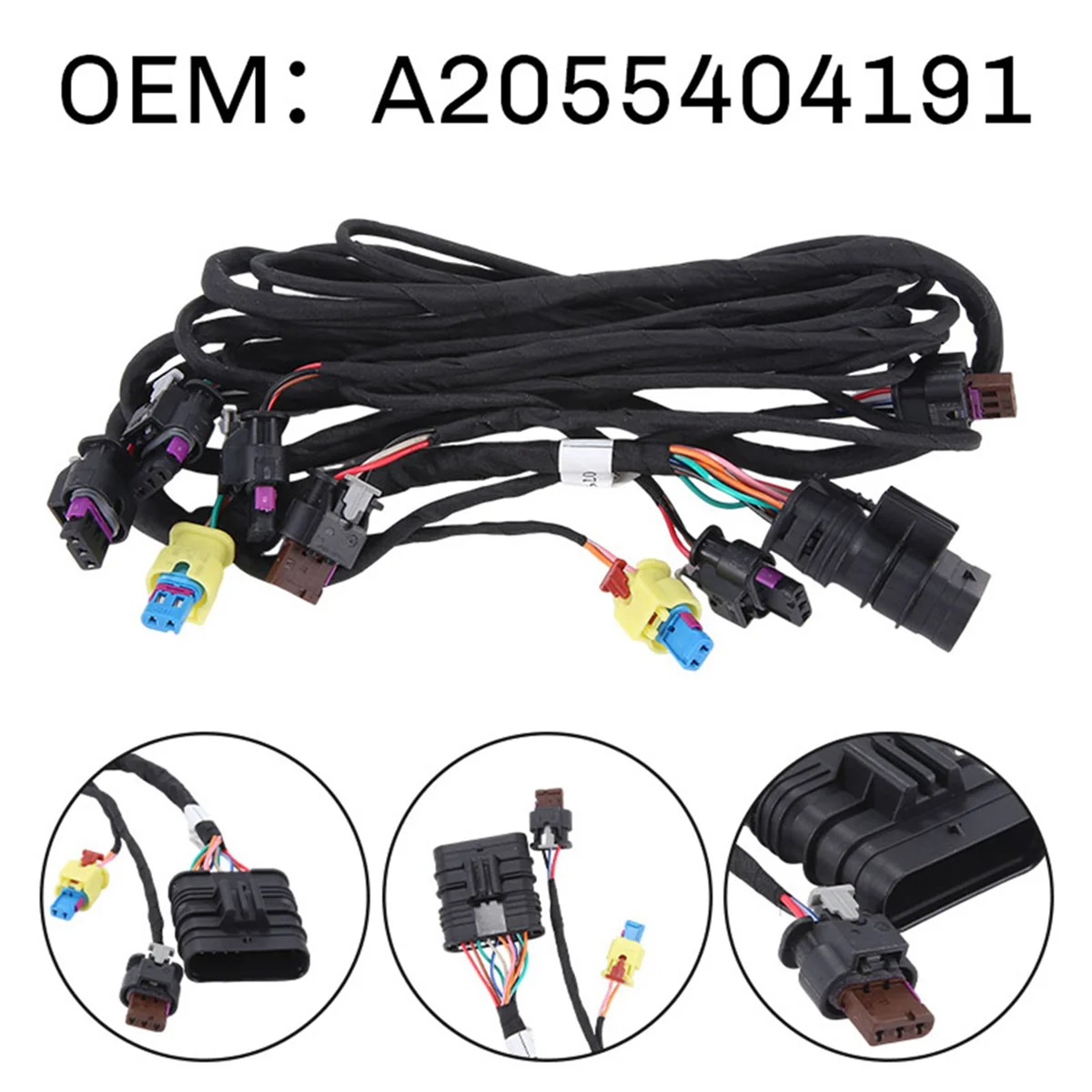 A2055404191 Car Front Bumper Parking Sensor Wiring Harness for Mercedes Benz W205 2013-2020 2055404191