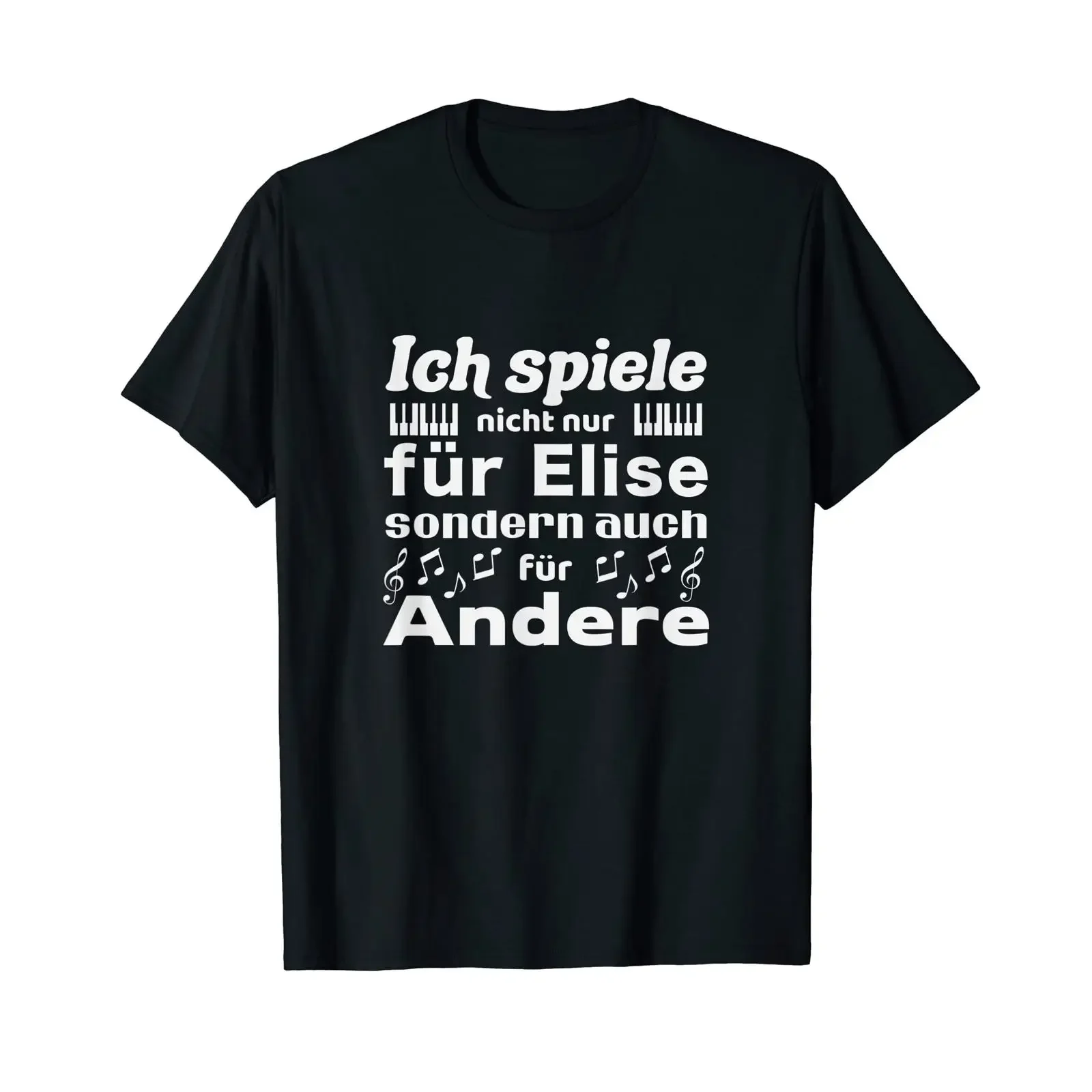 Ich Spiele Piano For Elise Beethoven Musician T Shirt black vintage Washed graphic Breathable Casual streetwear Stretched