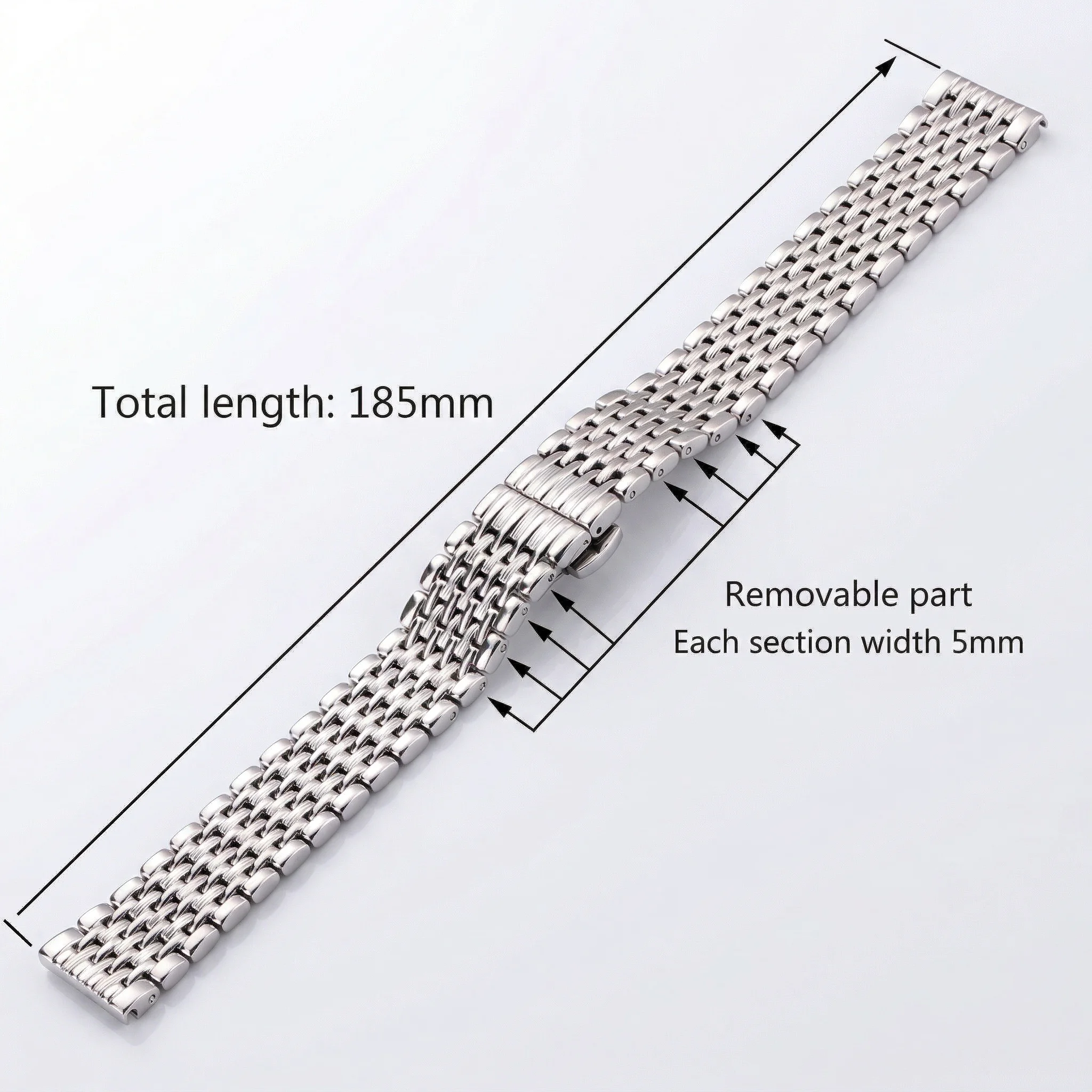 Watch Bracelet 16mm 18mm 20mm 22mm Silver Stainless Steel Watchbands Women Men Solid Wrist Watch Strap Accessories