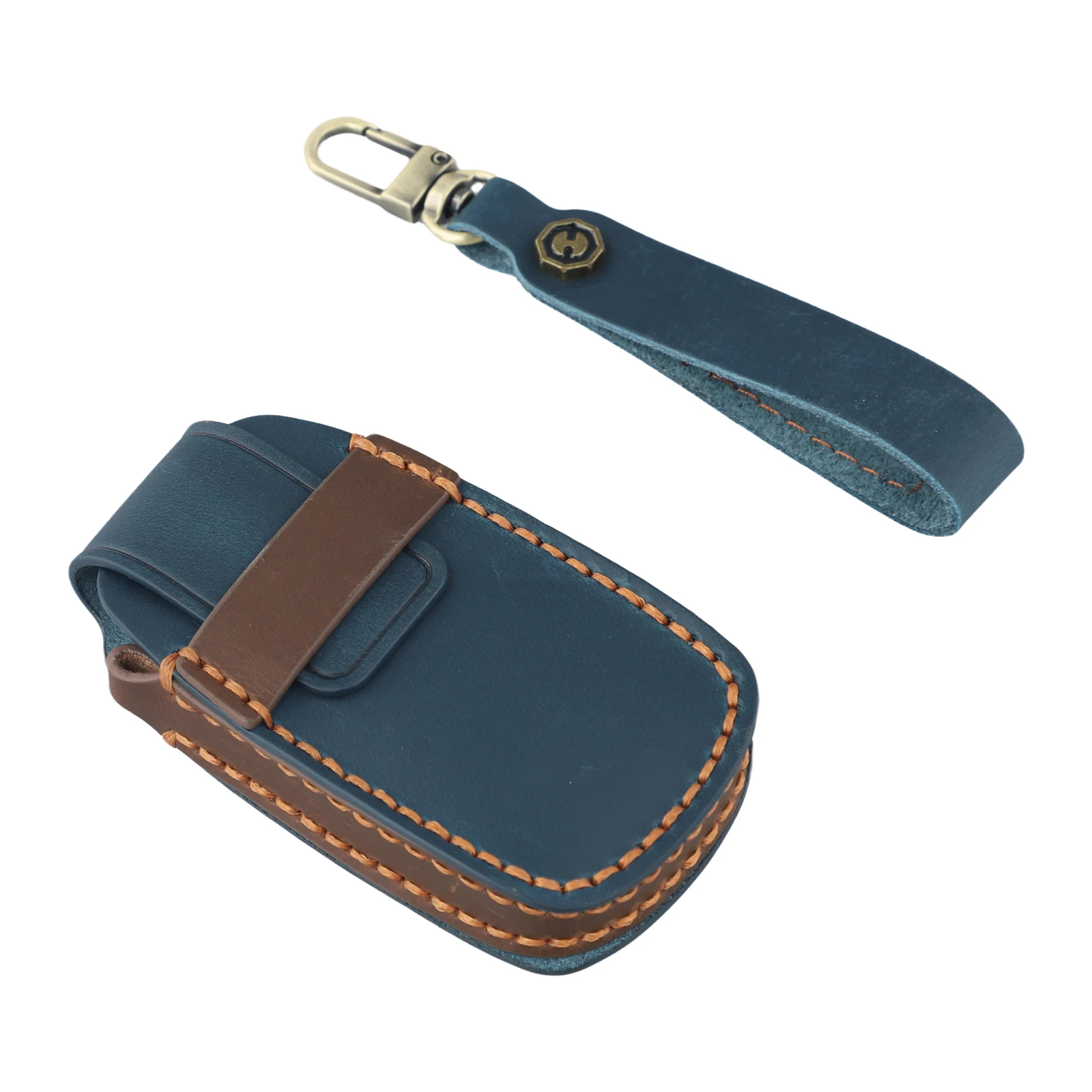 Black Leather Key Holder Key Case Protector Long-lasting Protection Handmade Craftsmanship Signal Transmission Compatibility