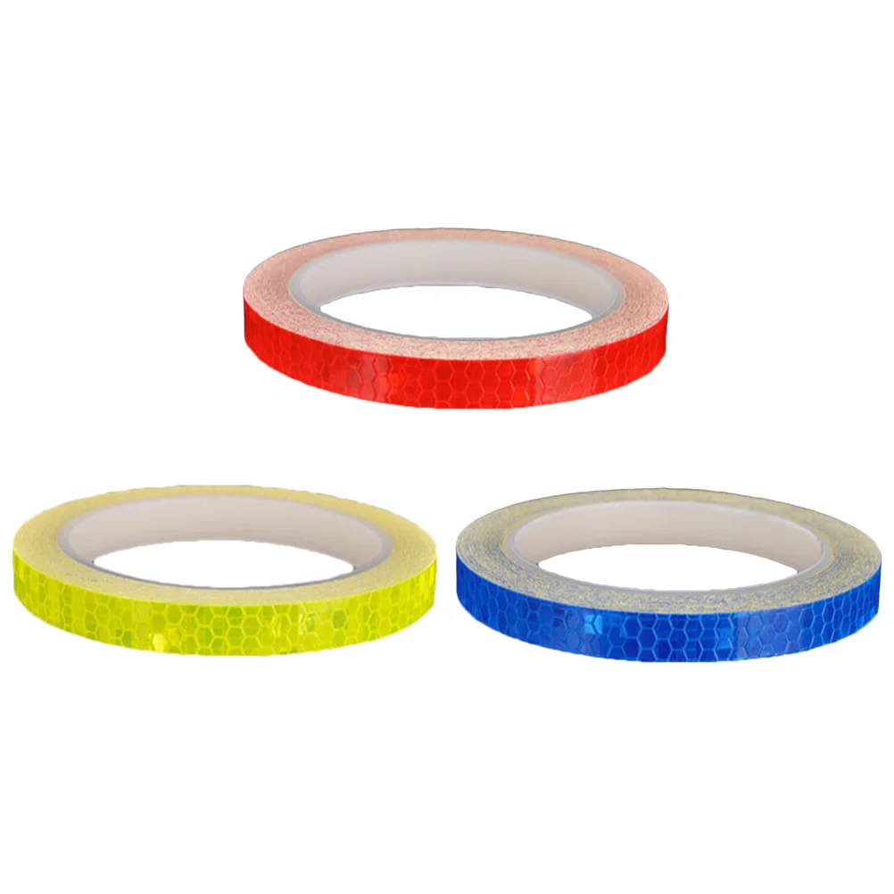 3pcs Waterproof Reflective Tape Luminous Tape Safety Warning Reflective Stickers for Car Bike Motorcycles （1 Yellow and 1 Red an