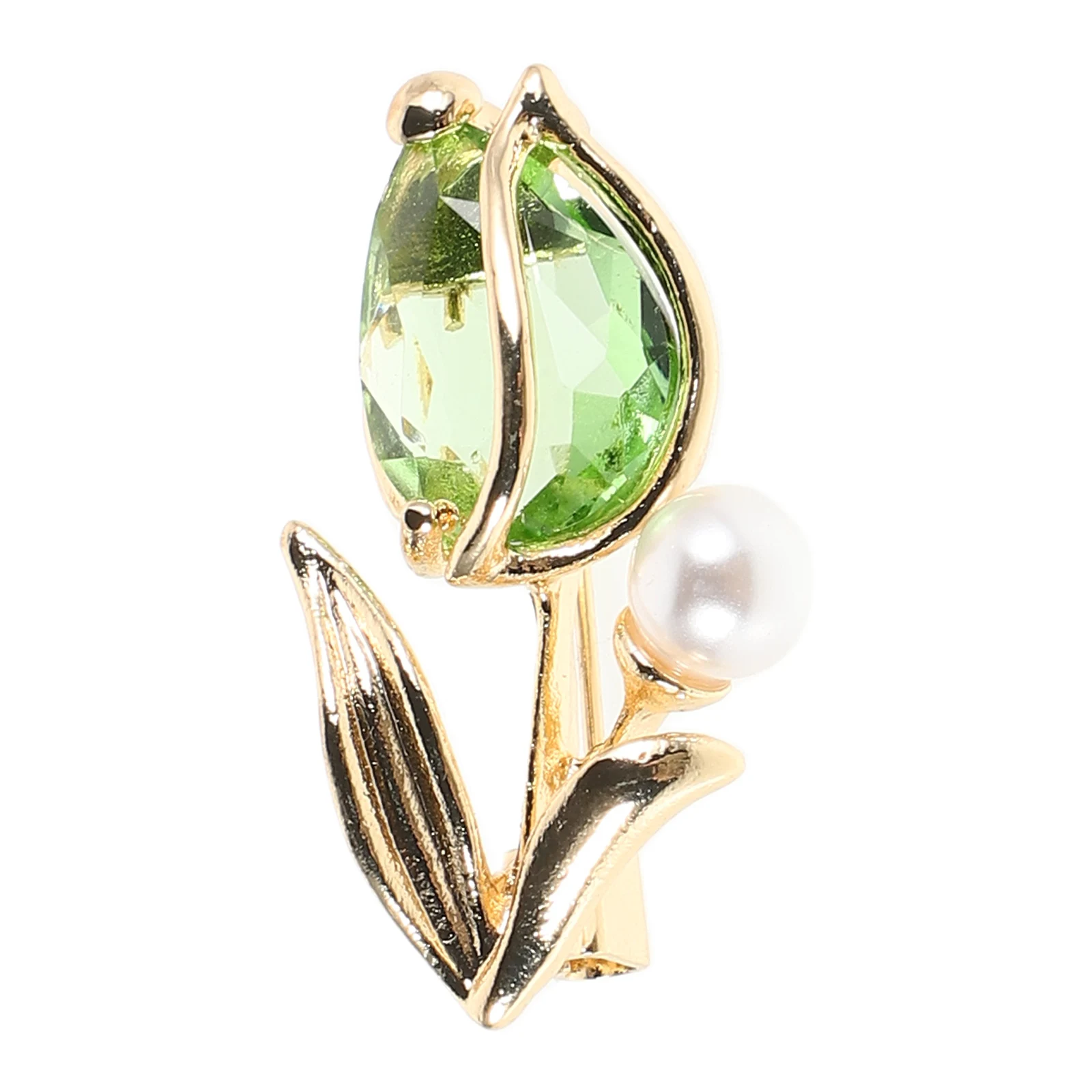 

Tulip Brooch Elegant Flower Pins Artificial Brooches Accessories Green Jewelry Floral Woman