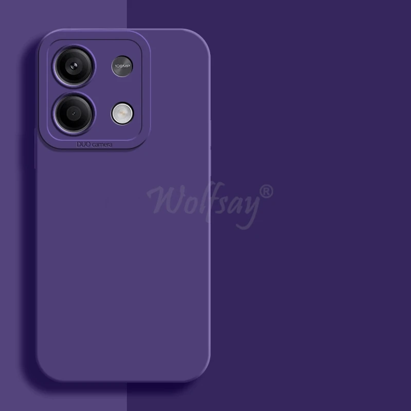 For Xiaomi Redmi Note 13 Case Luxury Liquid Silicone Plain Rubber Camera Protect Case Redmi Note 13 Cover Redmi Note 13 4G Case