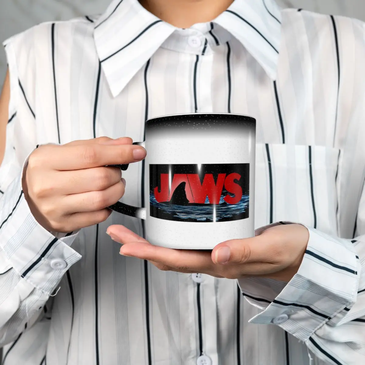 Jaws Movie Great White Dangerous Shark Mug Funny Ceramic Coffee Cups Tea Mugs Milk Cup Drinkware Gifts for Woman Man