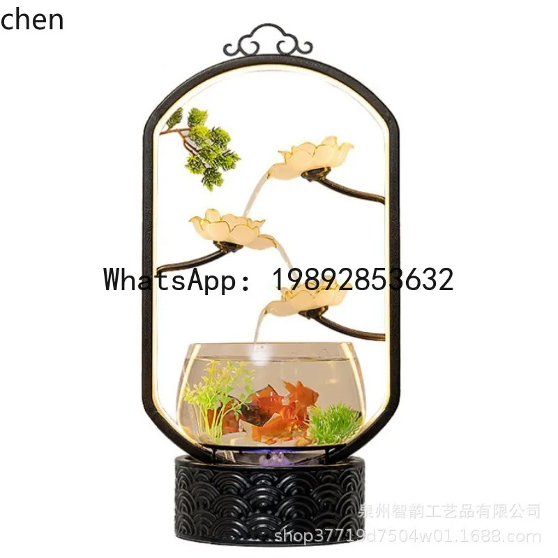 

A7 Desktop Fountain Circulating Water Ornament Fish Tank Living Room Entrance TV Cabinet Office Water Feature