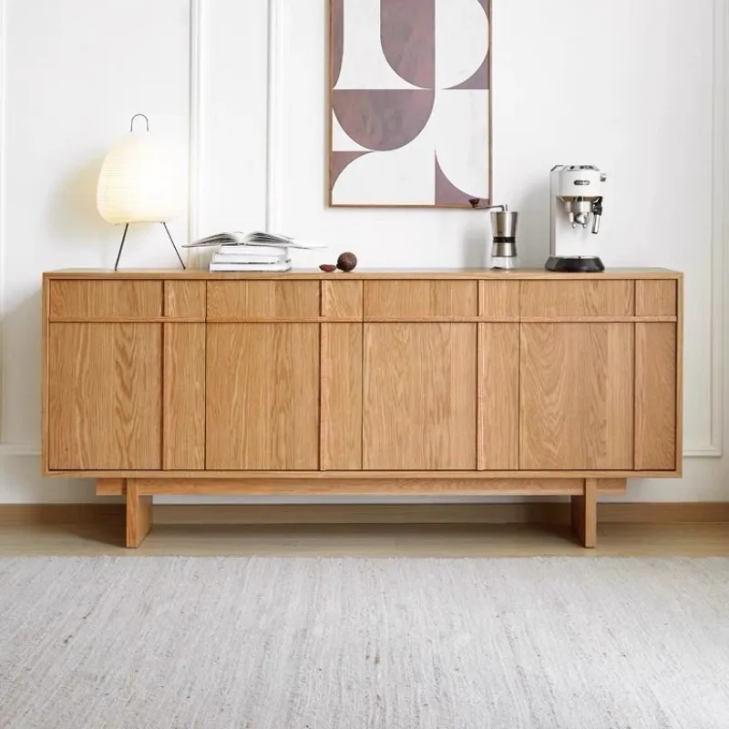 

Japanese-style solid wood dining side cabinet, modern simple cupboard, medieval storage locker, ash wood chest cabinet