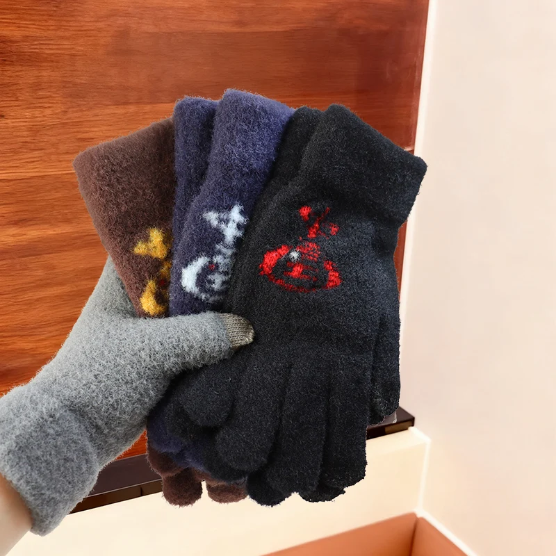 Winterhandschuhe für Damen und Herren, mit Fleece gefüttert, warm, kältebeständig, Touchscreen-kompatibel, verdickt, Großhandel, geeignet für Radfahren, Büroarbeit, Schule, Paarhandschuhe