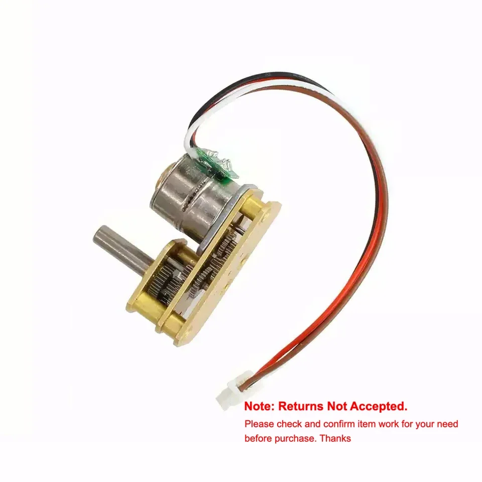 GM24-10BJ DC 5V-12V Precision Full Metal Gearbox Gear Stepper Motor 2-phases 4-wires 7-shaped Flipped Output Shaft 40 Ohms