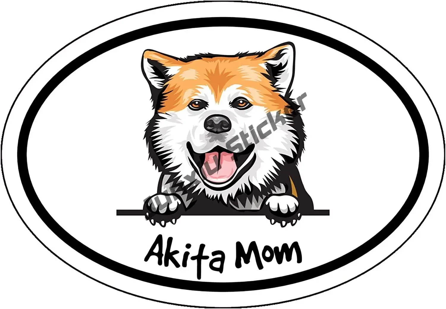 Cartoon Akita Sticker Smiling Akita Mom Shiba Kishu Akita Dogelon Mars Sticker Decal Dog Breed Bumper Sticker for Car Laptops