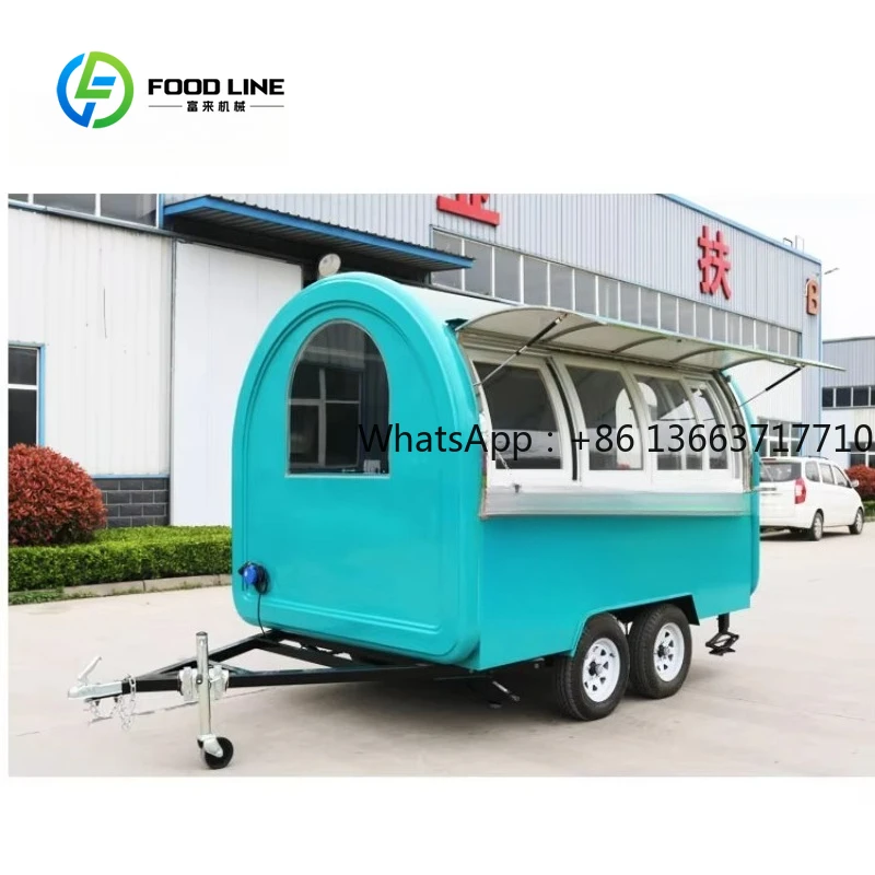 

Customized 10ft Food Trailer Fully Loaded Equipped United States Standard Retro Food Truck Mobile Street Vending Cart For Sale