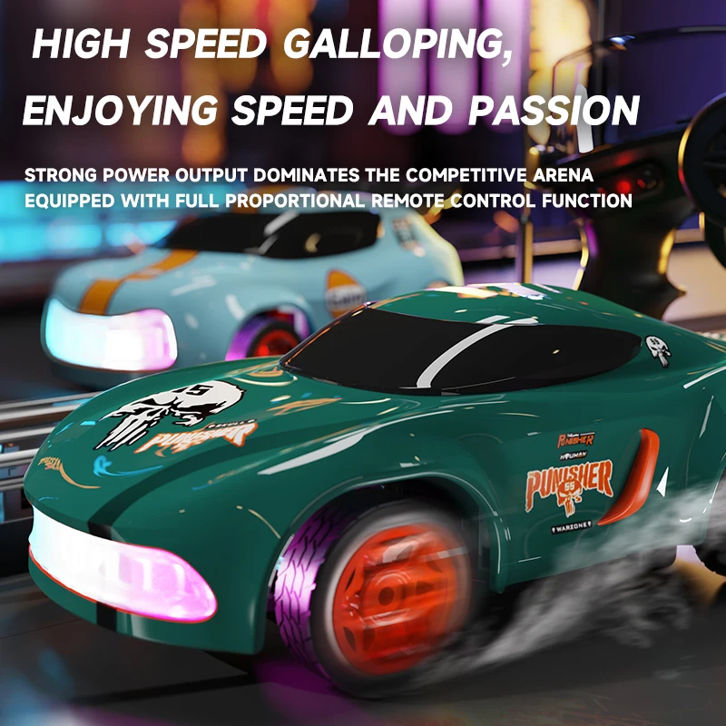 RC Drift Car 4WD High Speed Remote Control Electric Toy with LED Lights Off Road Racing Vehicle for Kids Boys Girls Gift