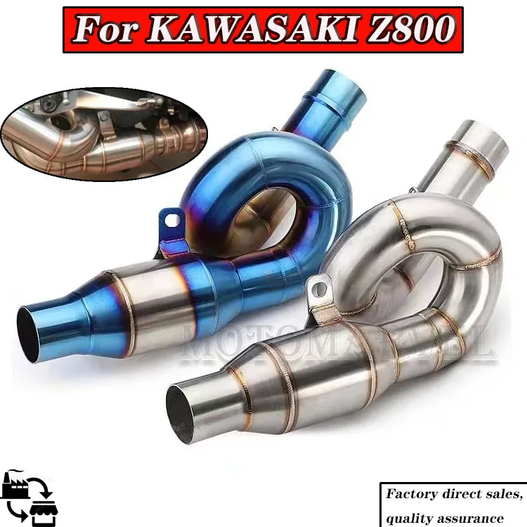 

Slip on Exhaust For KAWASAKI Z800 Z 800 Motorcycle Mid Pipe Modified Motorcross Connect Link Tube Half Blue Pipe