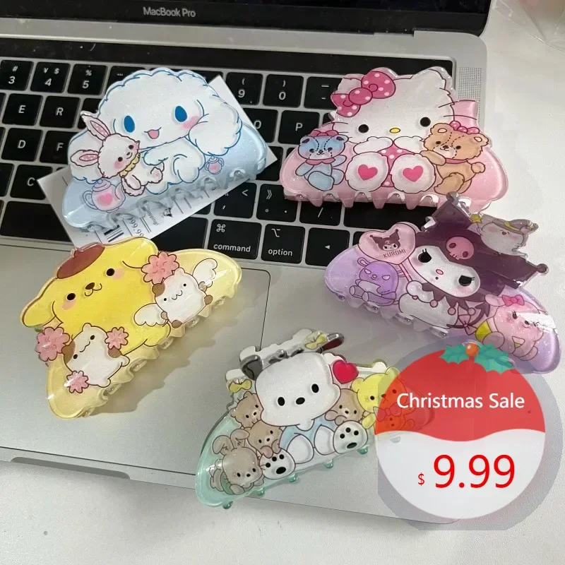 

Cute Cartoon Sanrio Hair Clip Anime Hellokittys Melodys Kuromis Pochaccos Cartoon Kawaii Girl Shark Clip Headdress Birthday Gift