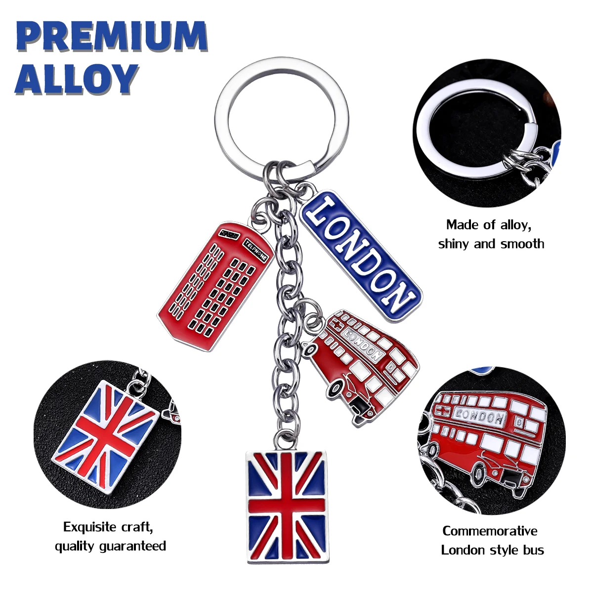 Car Key Chain Flag Keychain UK Ring Travel Souvenir Promotional Gifts London Souvenirs Miss Father