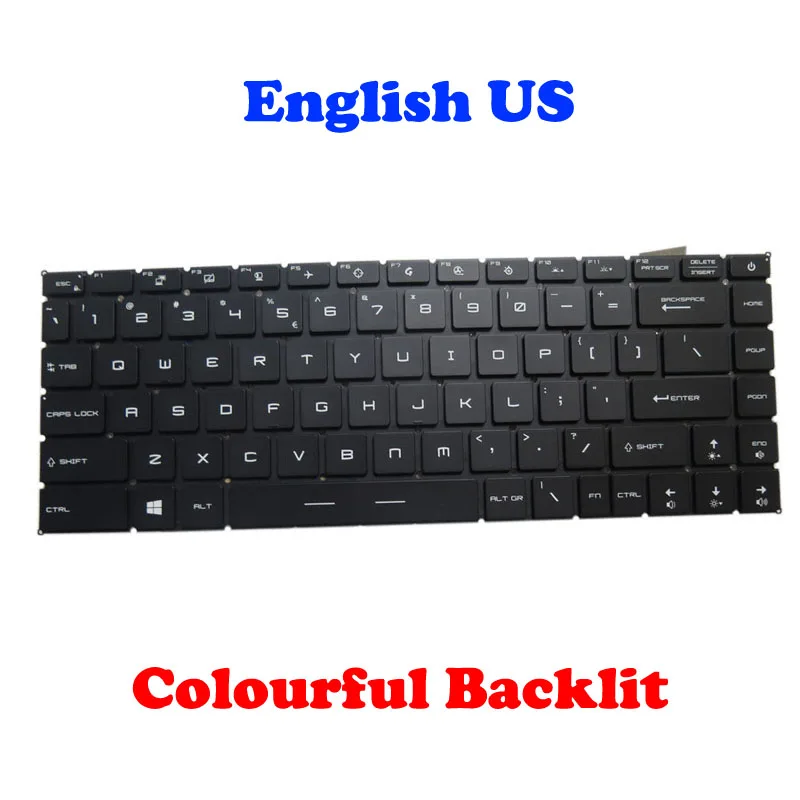 Per Key RGB/RGB/No Backlit UK US Keyboard For MSI Vector GP66 HX 12U 12UGS 12UH 12UHS United Kingdom UK English US Black New