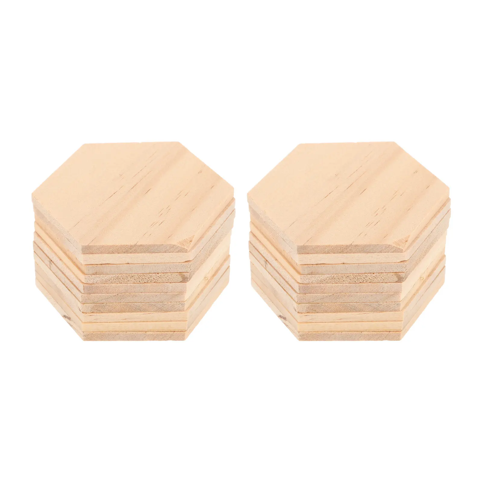 

25Pcs Natural Wood Hexagon Decorative Slices Smooth Sanded Surface for DIY Wedding Party Home Decoration Wood Discs Tags